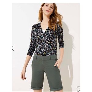 Loft roll Bermuda shorts gray